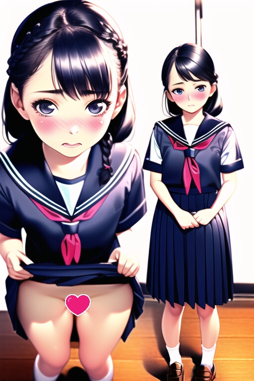 ノーパン制服少女の羞恥たくし上げCG集 ～伝統女子校における性教育の実態～