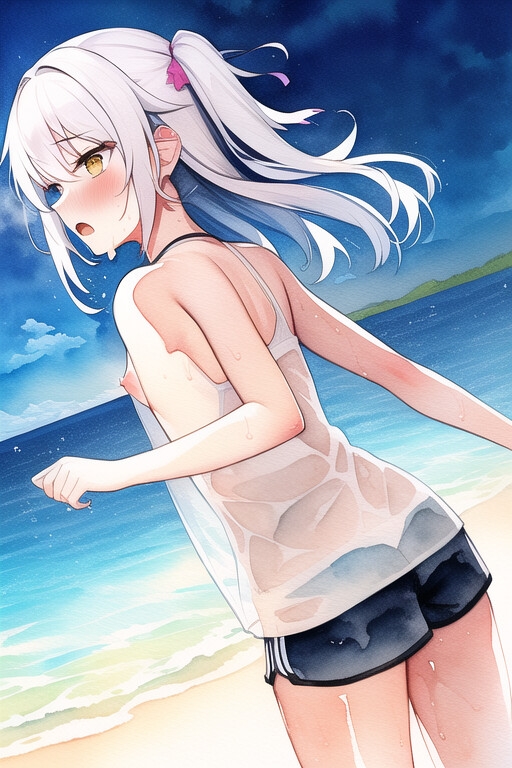 銀パツ少女_10 男水着チャレンジ