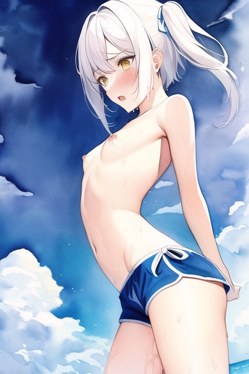 銀パツ少女_10 男水着チャレンジ