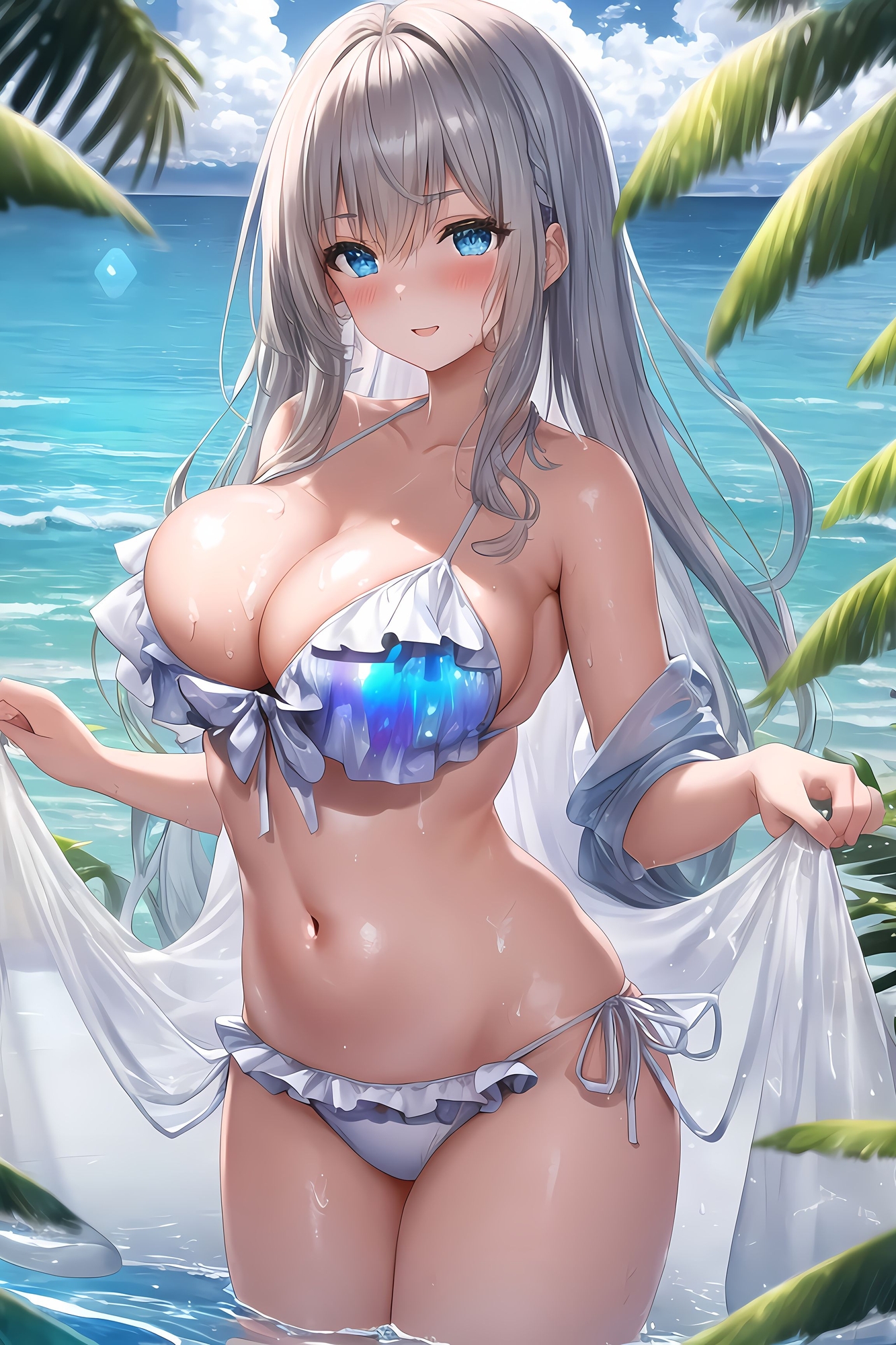 銀髪ロングちゃんの色々なCG集セット(AIArt)