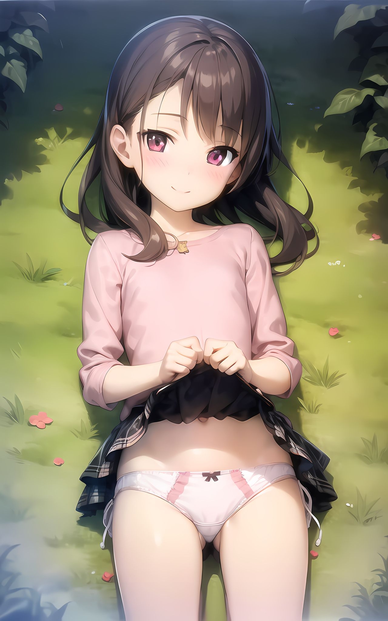 貧乳少女たちがパンティーを見せる