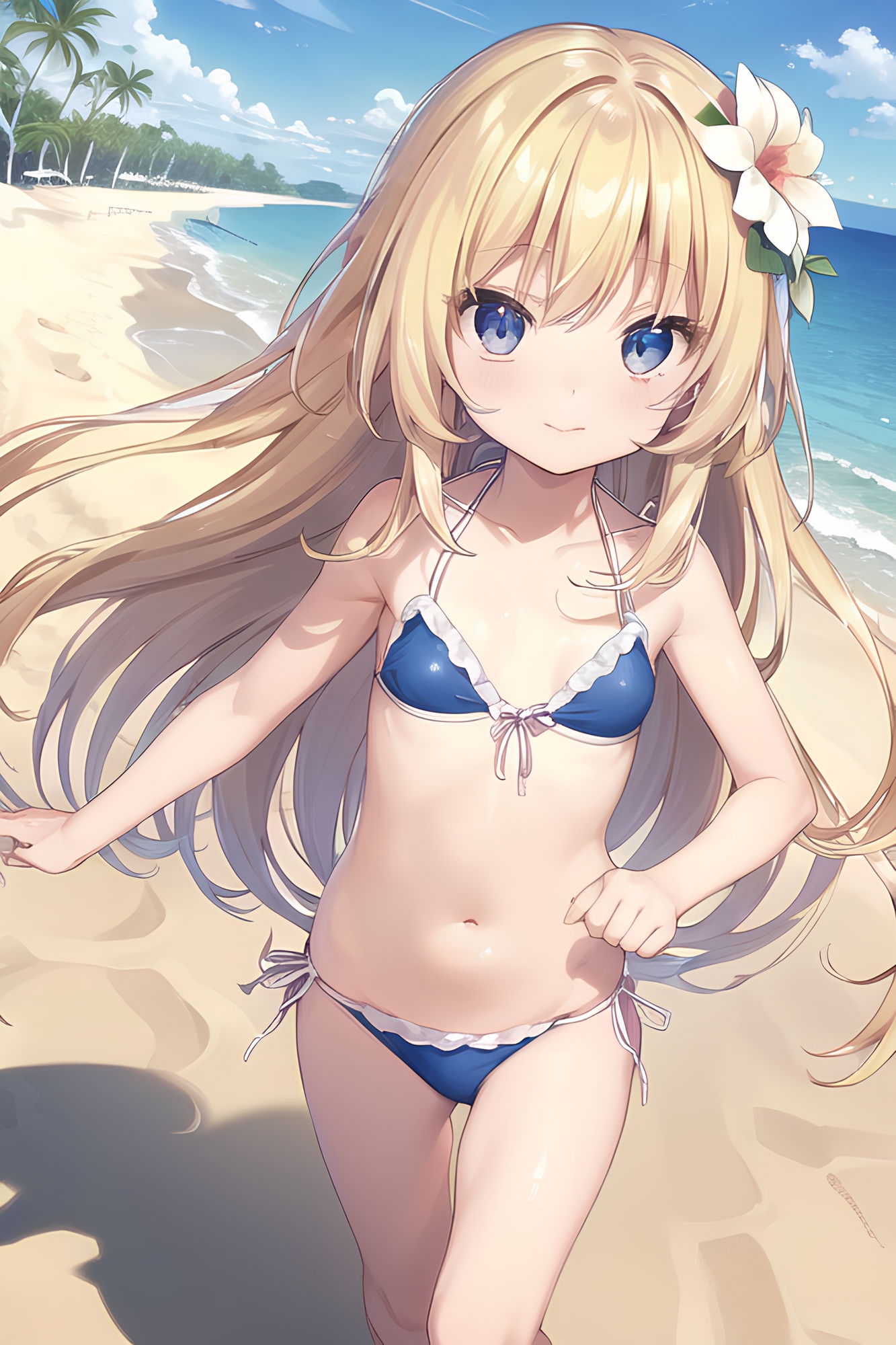 貧乳少女が無人島でオ〇ニーしてたら触手に襲われた!