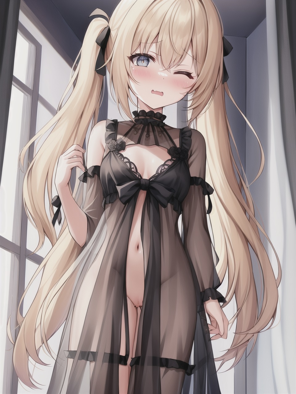 ちょっとえっちな金髪ツインテちゃん