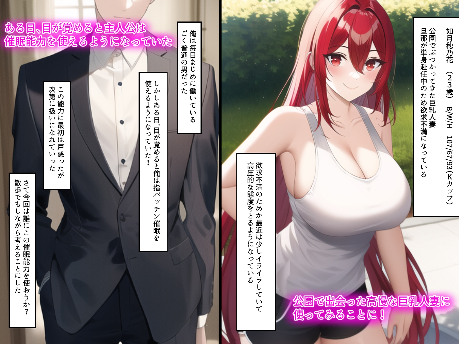 高慢な巨乳人妻を催眠で寝取ってメスにする話