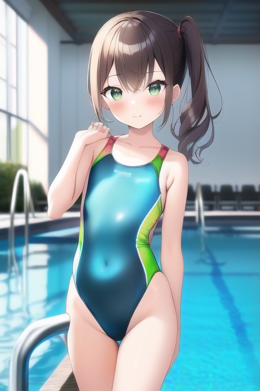 ロリ ハイレグ競泳水着の幼女たち 800枚