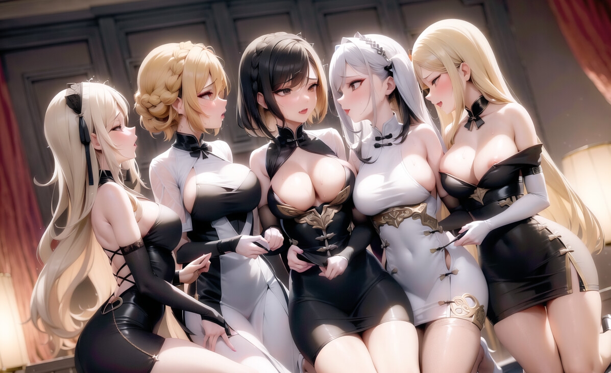 旗袍狂歡女同性戀(チャイナドレスレズ乱交)CG70枚!