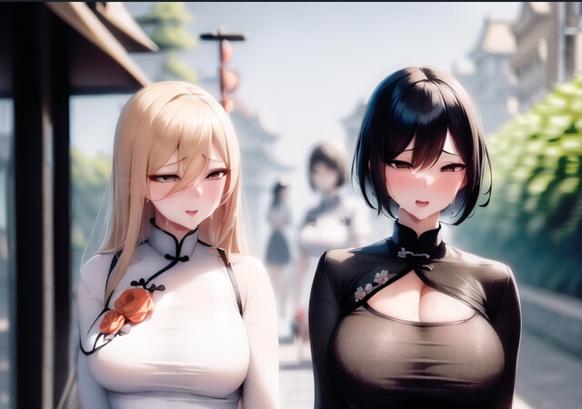 旗袍狂歡女同性戀(チャイナドレスレズ乱交)CG70枚!