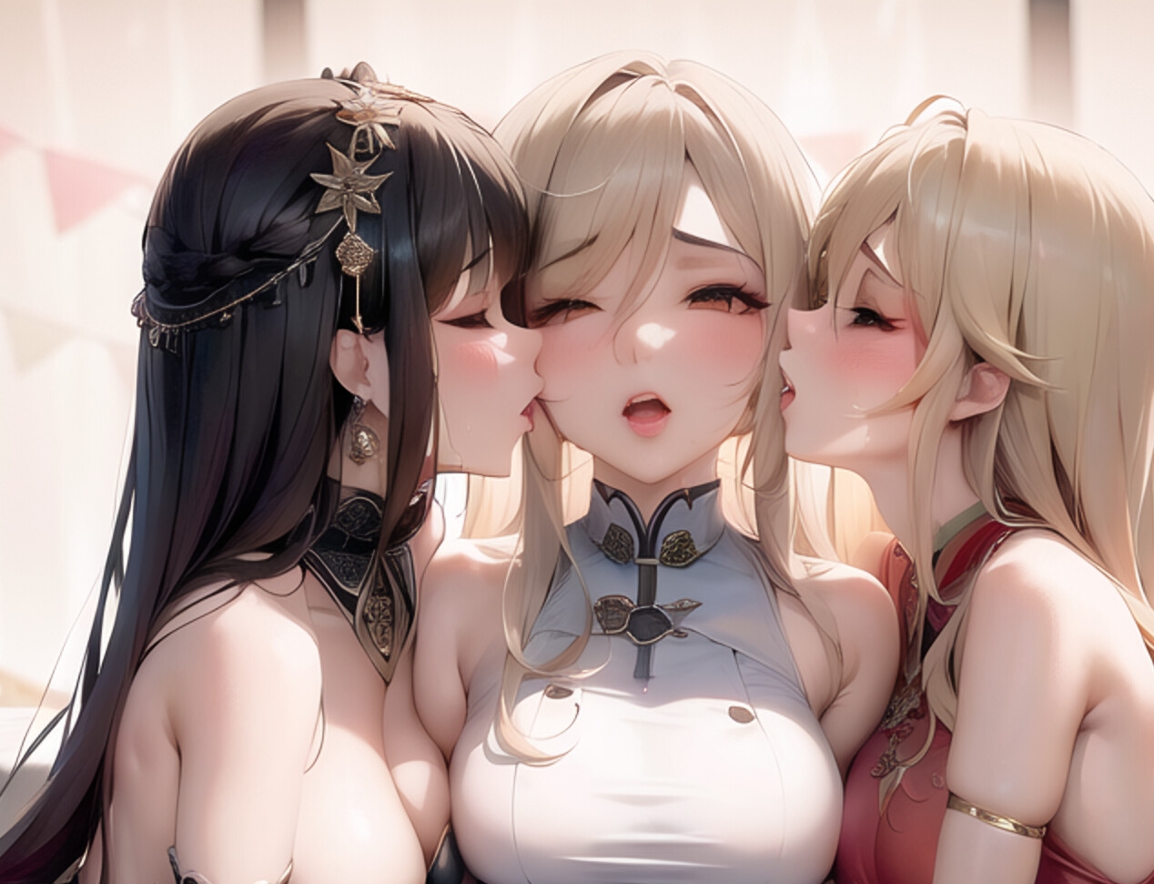 旗袍狂歡女同性戀(チャイナドレスレズ乱交)CG70枚!