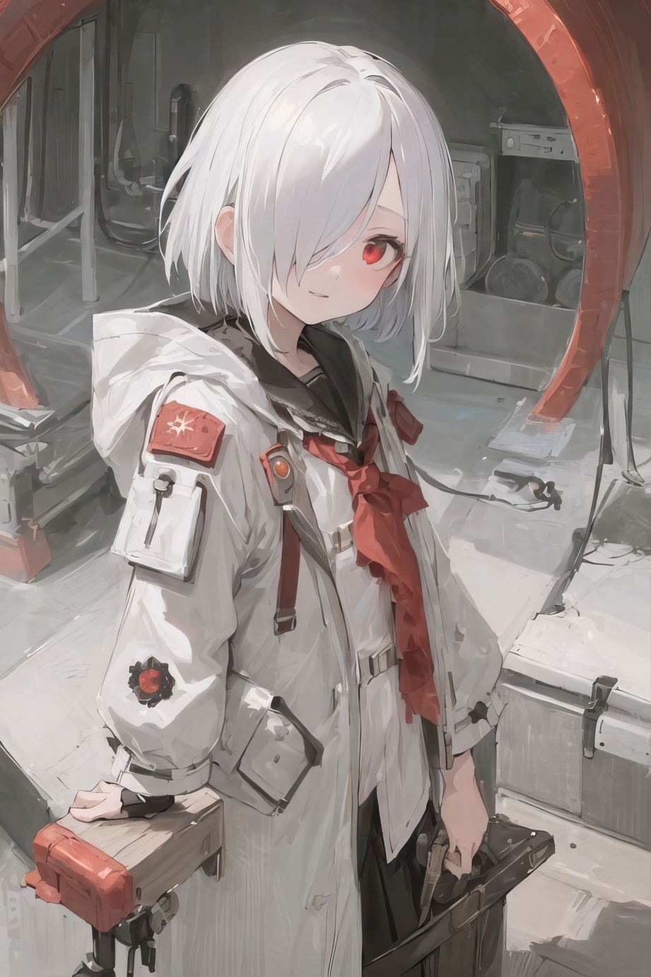 拡大しても楽しめる!驚きの高解像度!ダウナー系の白髪セミロング目隠れ少女の日常風景&脱衣エロCG集