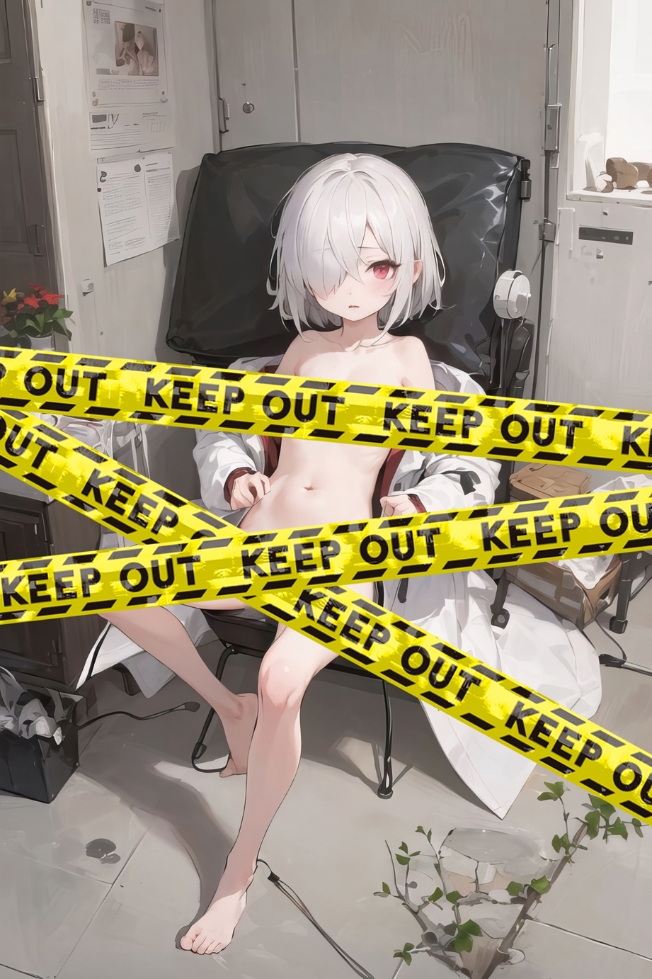 拡大しても楽しめる!驚きの高解像度!ダウナー系の白髪セミロング目隠れ少女の日常風景&脱衣エロCG集