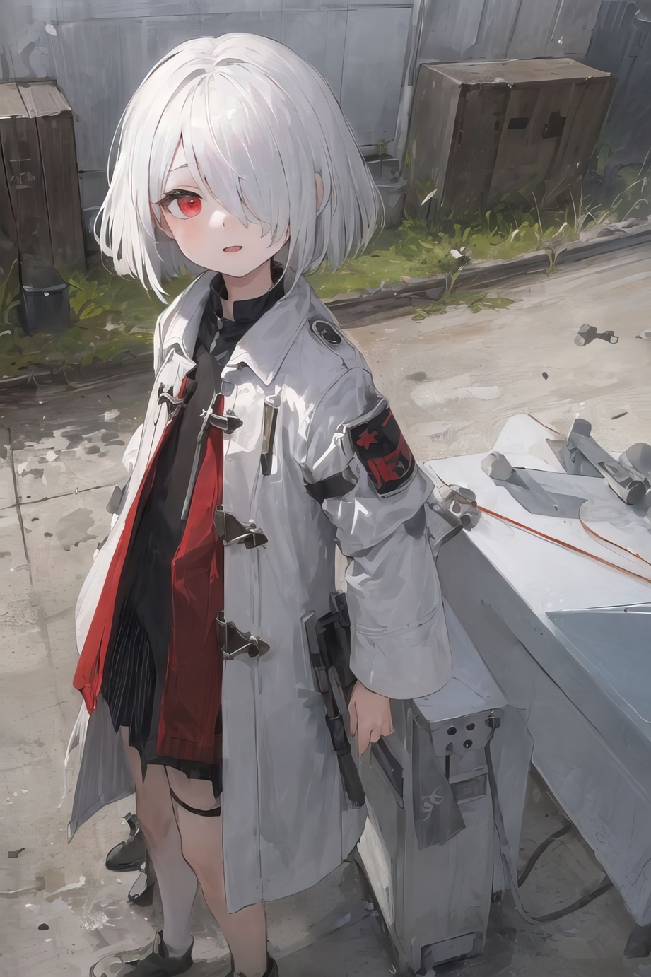 拡大しても楽しめる!驚きの高解像度!ダウナー系の白髪セミロング目隠れ少女の日常風景&脱衣エロCG集