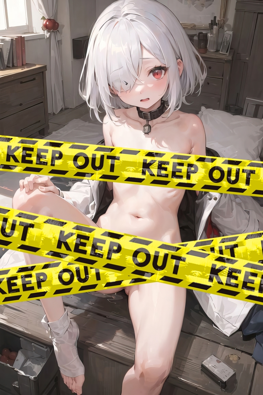 拡大しても楽しめる!驚きの高解像度!ダウナー系の白髪セミロング目隠れ少女の日常風景&脱衣エロCG集