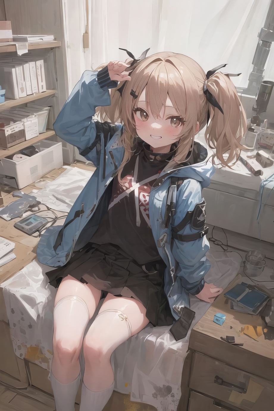 拡大しても楽しめる!驚きの高解像度!幼馴染系のオーバーサイズジャケット金髪少女の日常風景&脱衣エロCG集