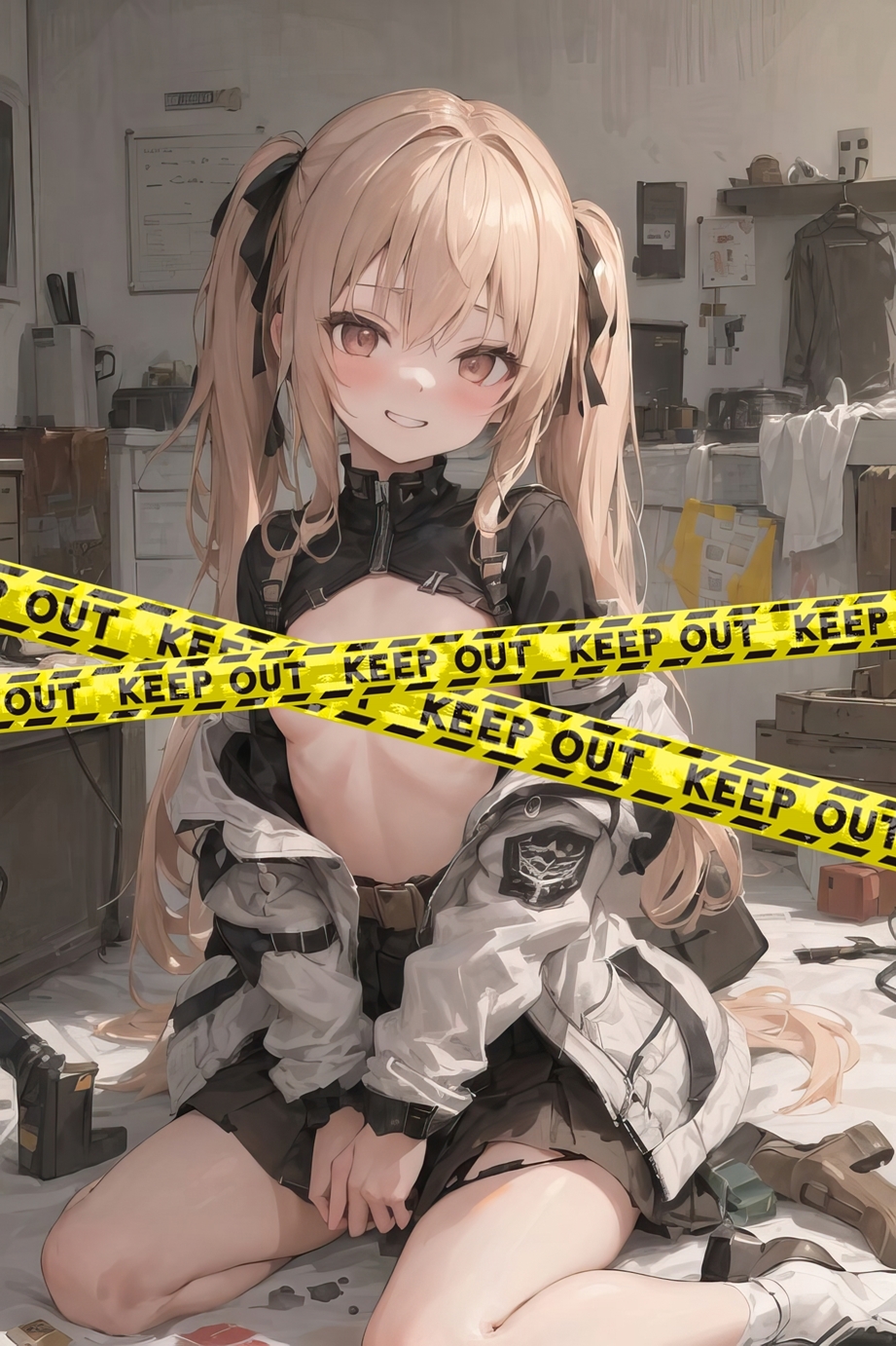 拡大しても楽しめる!驚きの高解像度!幼馴染系のオーバーサイズジャケット金髪少女の日常風景&脱衣エロCG集