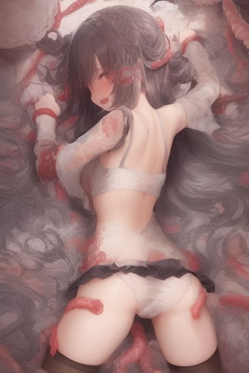 触手に襲われる制服少女たち【660枚】