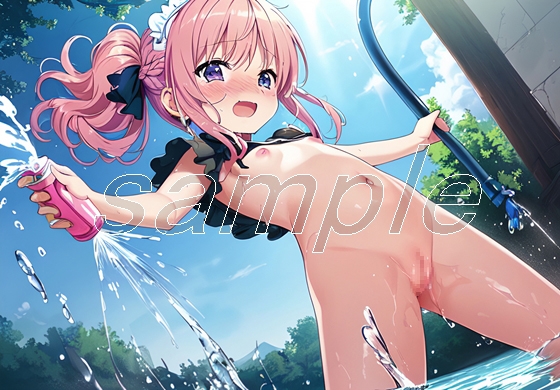 すっ裸ロリメイドちゃんと水遊びでキャッキャウフフ