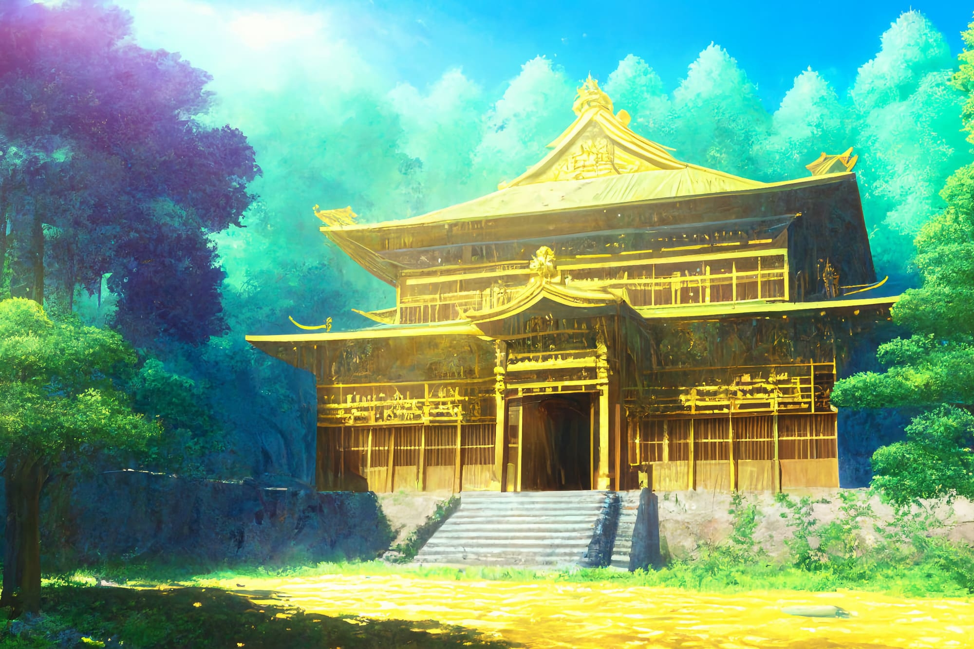 【アニメ映画風の黄金郷系背景】著作権フリーの高解像度画像(100枚)