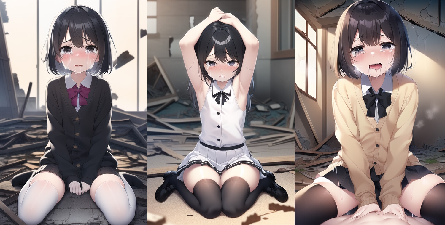 廃墟レ〇プ ～泣き叫ぶ少女たちを無理やり犯す～