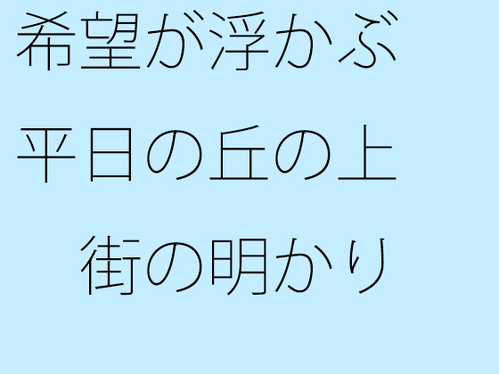 希望が浮かぶ平日の丘の上 街の明かりを見下ろして