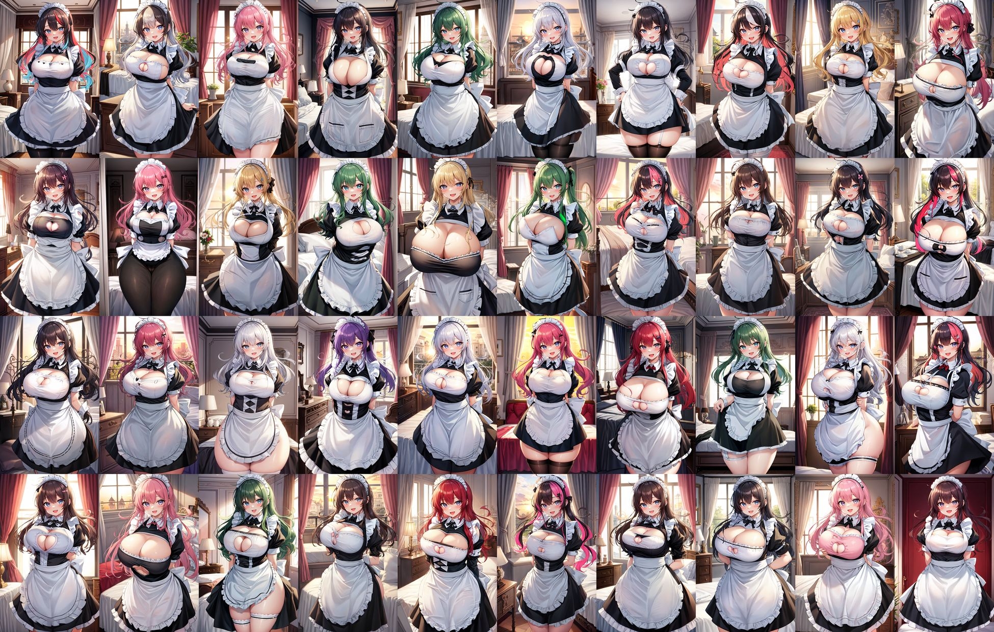 [800枚] 美しいムチムチメイドのCG集