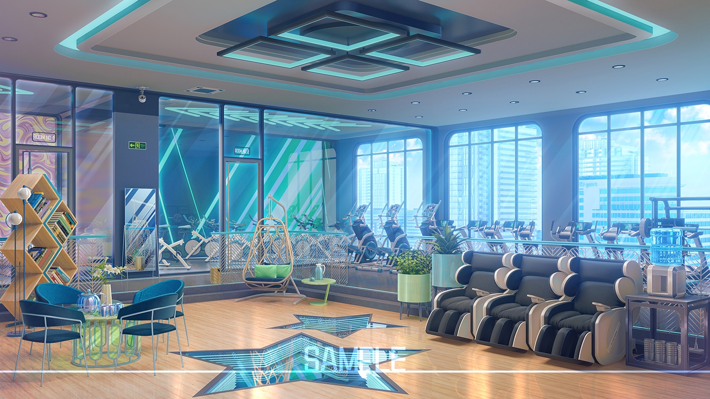 背景素材:明るいジム