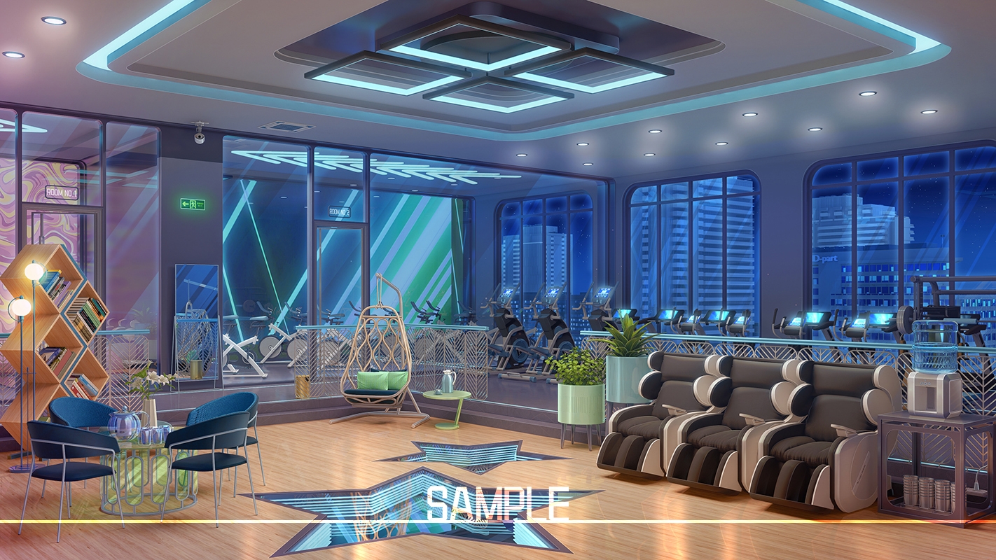 背景素材:明るいジム