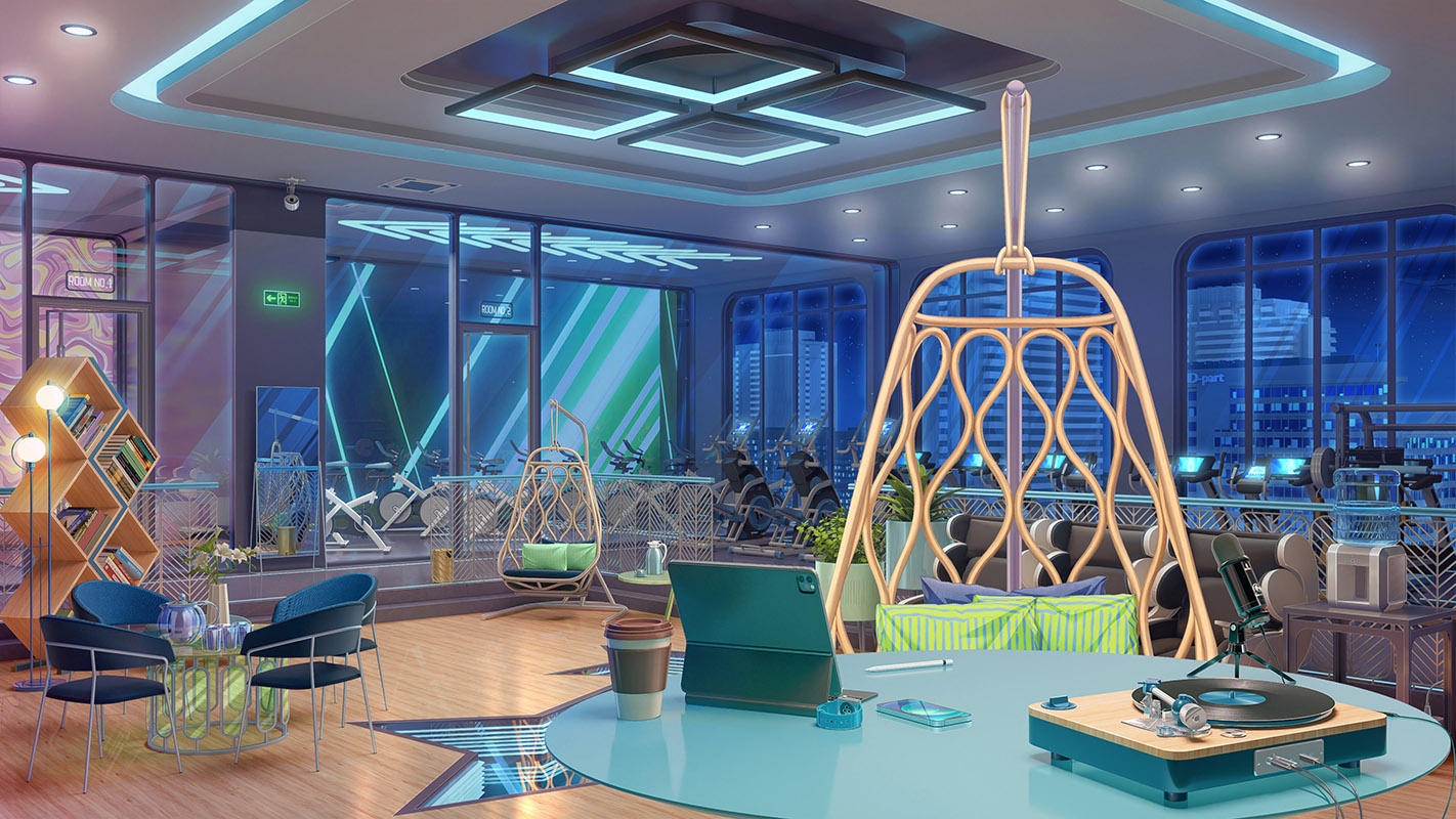 背景素材:明るいジム