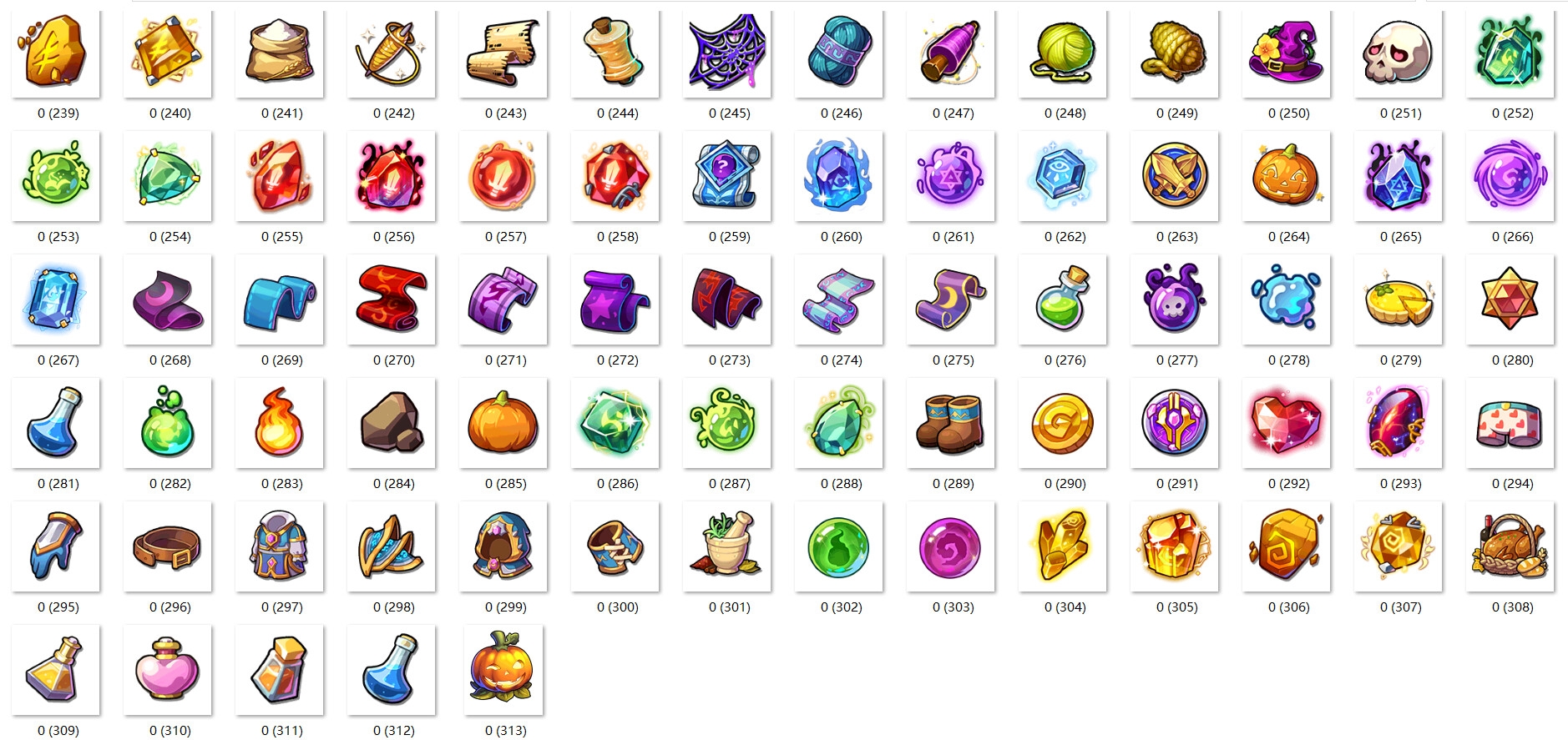 『著作権フリー』ゲーム製作用アイコン集「合計313枚」