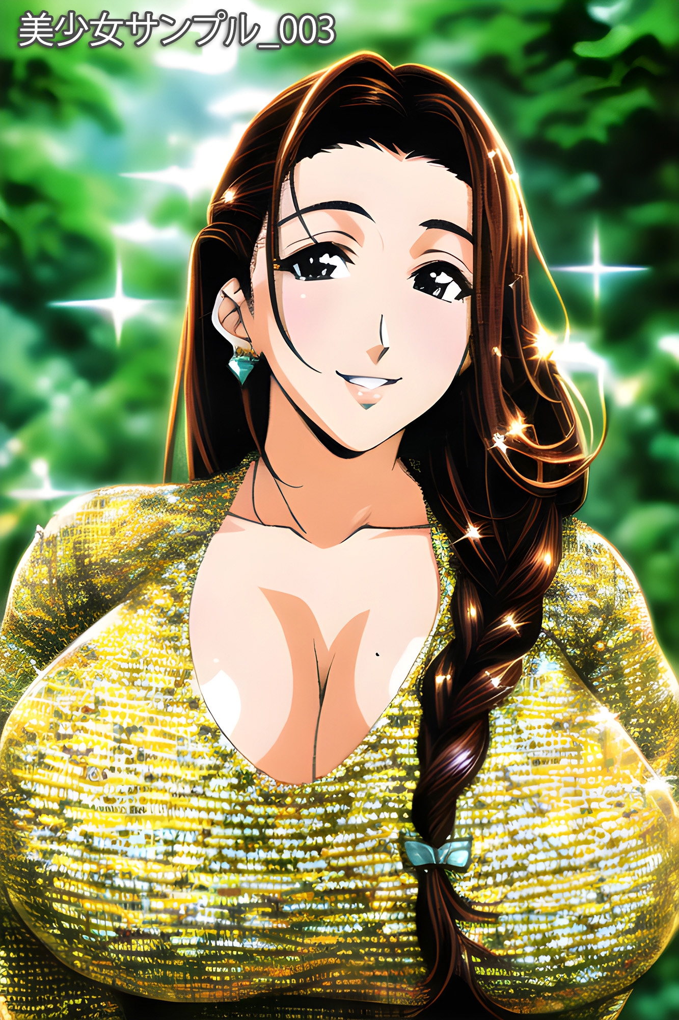 巨乳熟女美女が森を散歩する