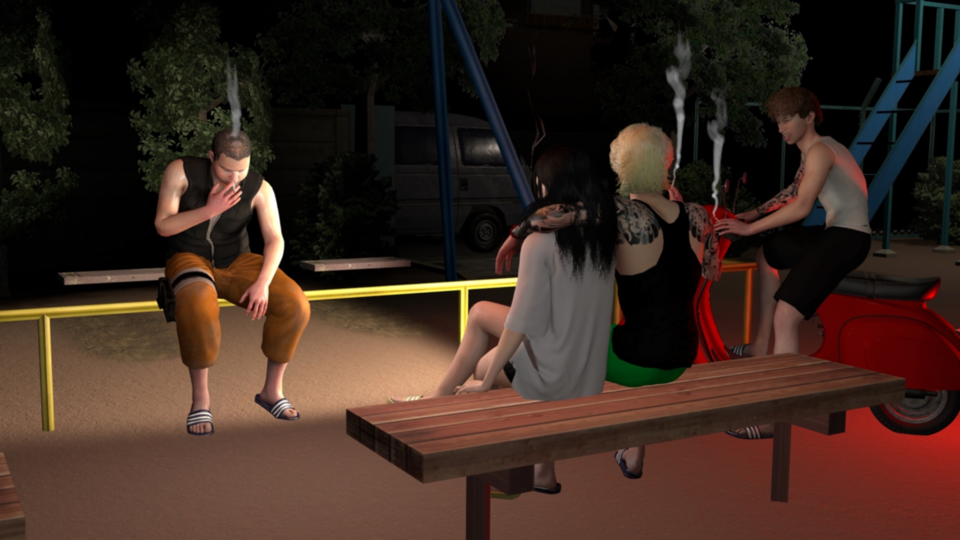 ヤンキーたちの遊び場です。