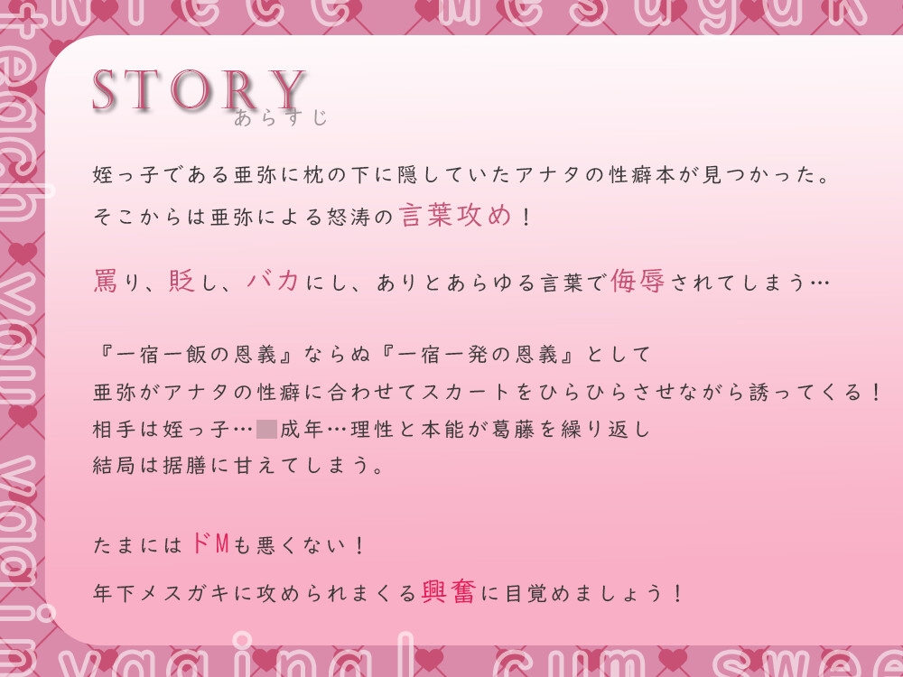 【期間限定220円】姪っ子メスガキ～ザコちんぽの変態さんに中出しセックス教えてあげる～