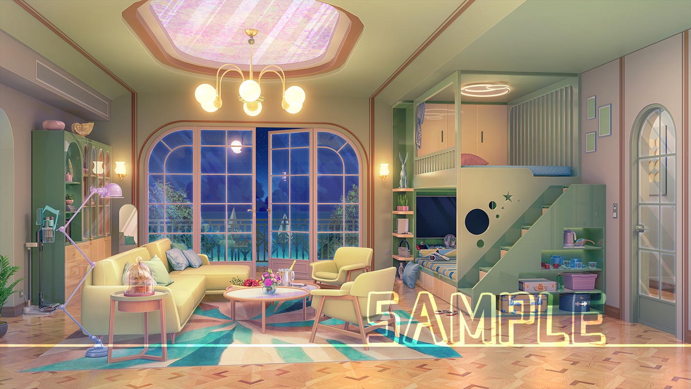 背景素材:新緑のオーシャンビュールーム