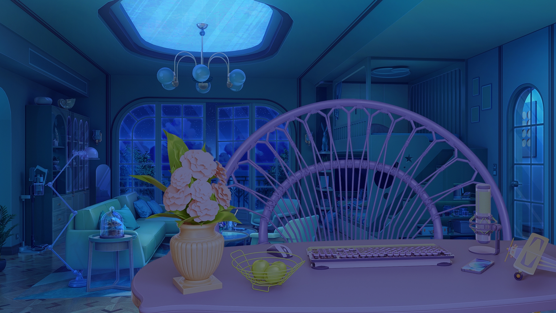 背景素材:新緑のオーシャンビュールーム