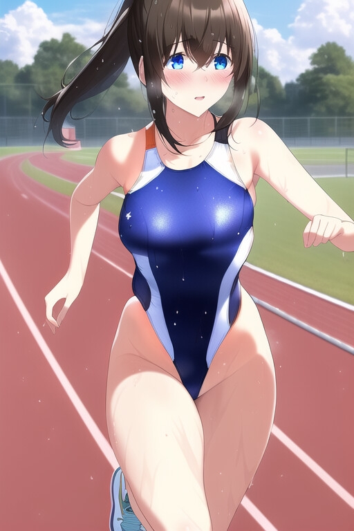 競泳水着でのランニング集