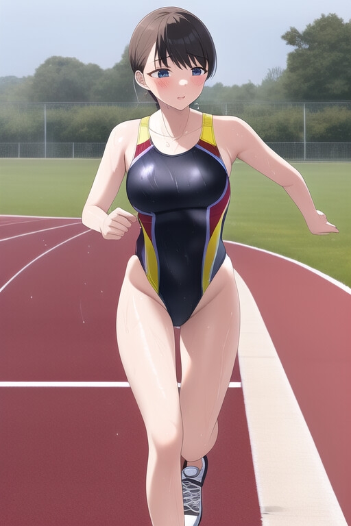 競泳水着でのランニング集