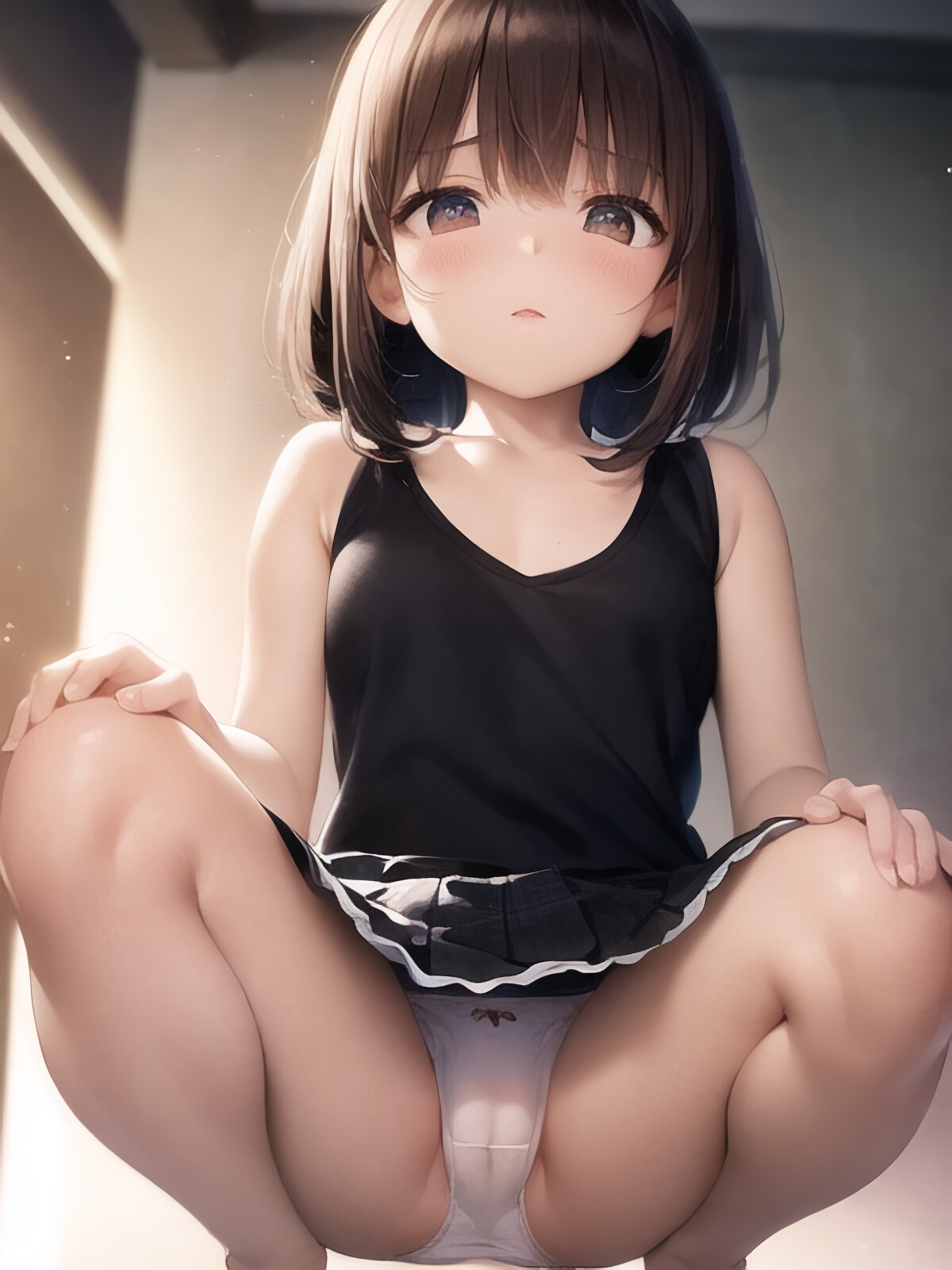 パンチラ女子を洗脳!強制開脚おもらし!