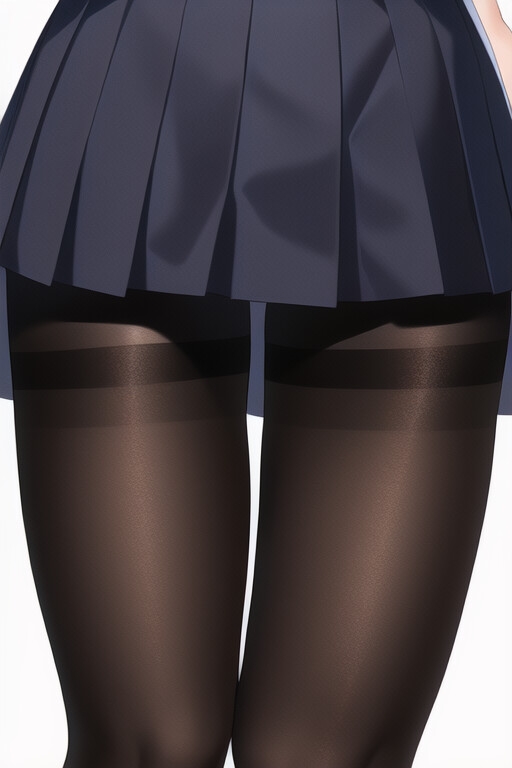 ミニスカ黒ストふとももCG集