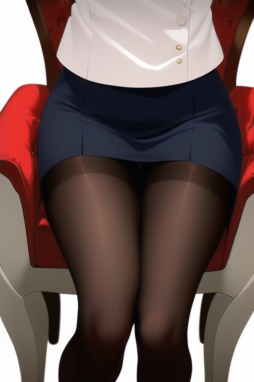 ミニスカ黒ストふとももCG集