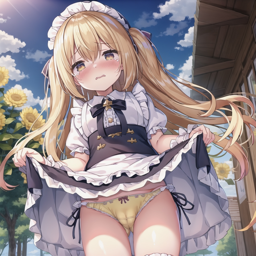 メイドちゃんが泣いてもパンツ見るのをやめない!