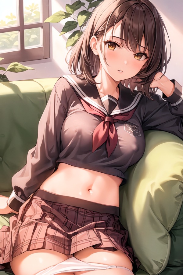 パンツ脱ぎかけシースルー制服女子のCGイラスト集