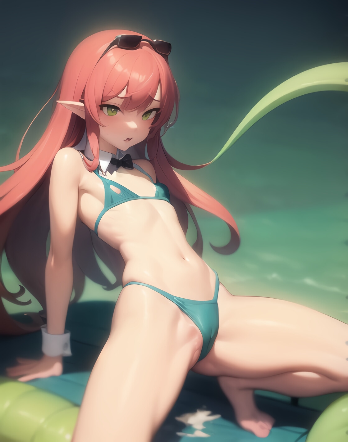 知る人ぞ知る、闇のプールで催淫触手遊びにハマる異世界のちっぱい達