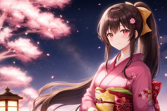 桜と着物少女 CGイラスト集50枚 (kimono girl illustration 50 sheets)