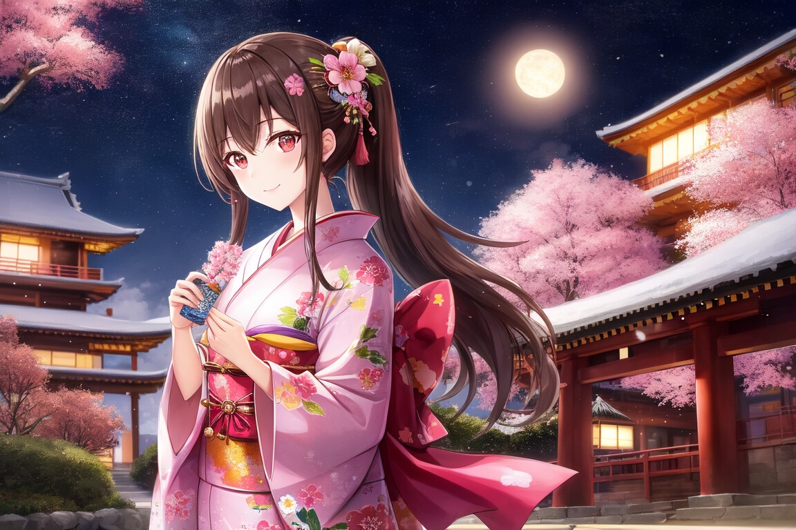桜と着物少女 CGイラスト集50枚 (kimono girl illustration 50 sheets)
