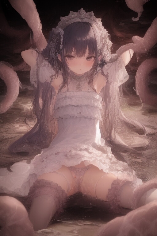 触手に襲われる姫様たち