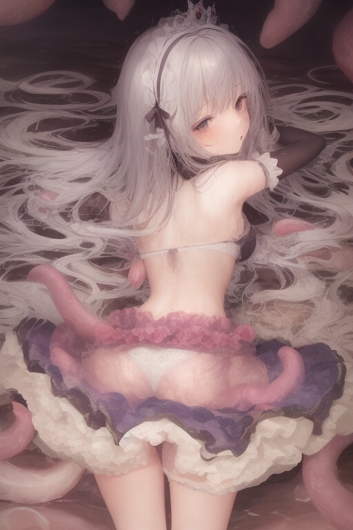 触手に襲われる姫様たち