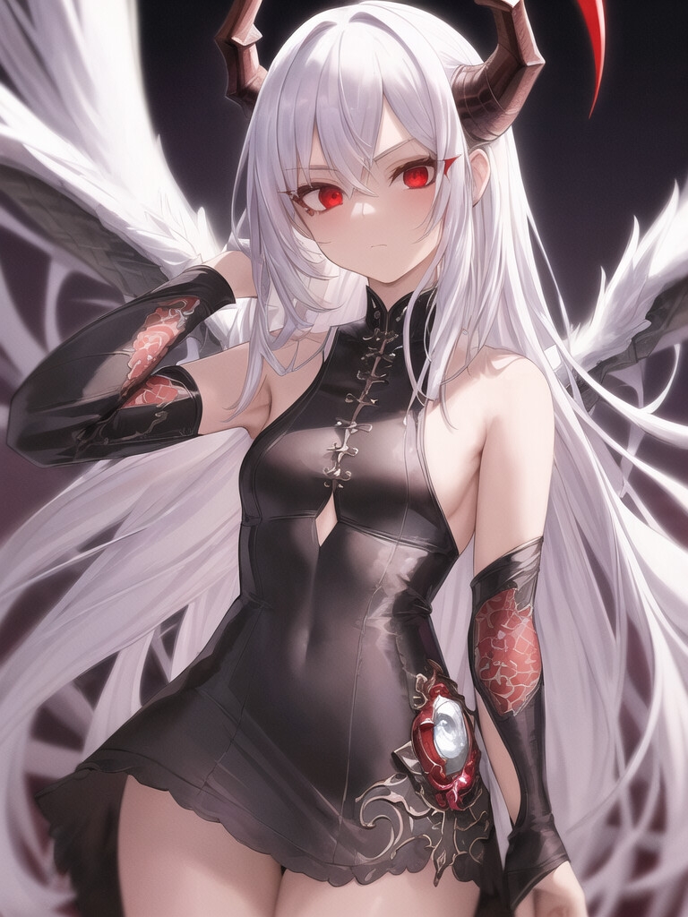 白髪かわいい小悪魔美少女イラストの世界【222枚】