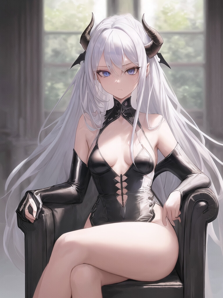 白髪かわいい小悪魔美少女イラストの世界【222枚】