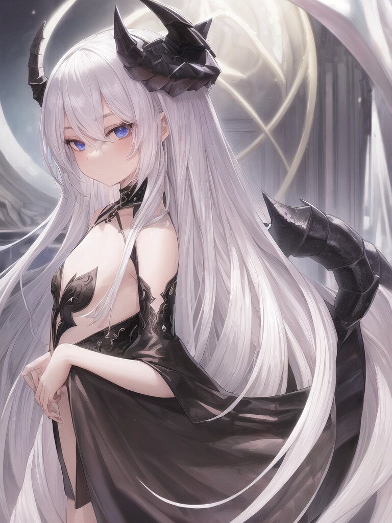 白髪かわいい小悪魔美少女イラストの世界【222枚】