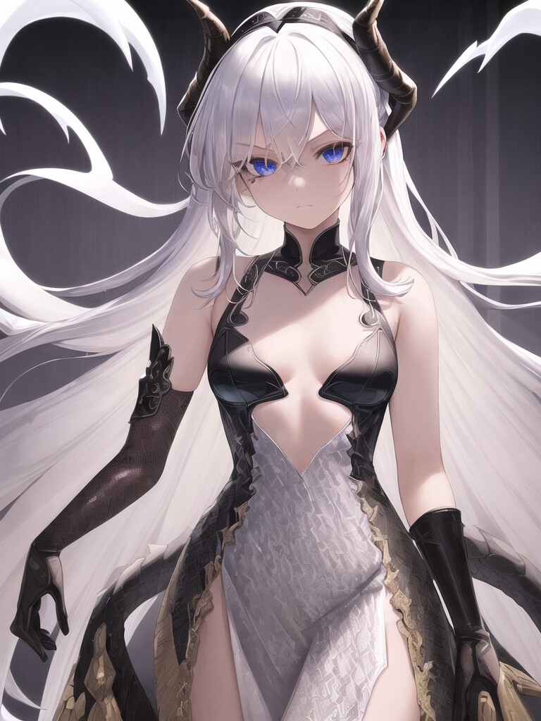 白髪かわいい小悪魔美少女イラストの世界【222枚】