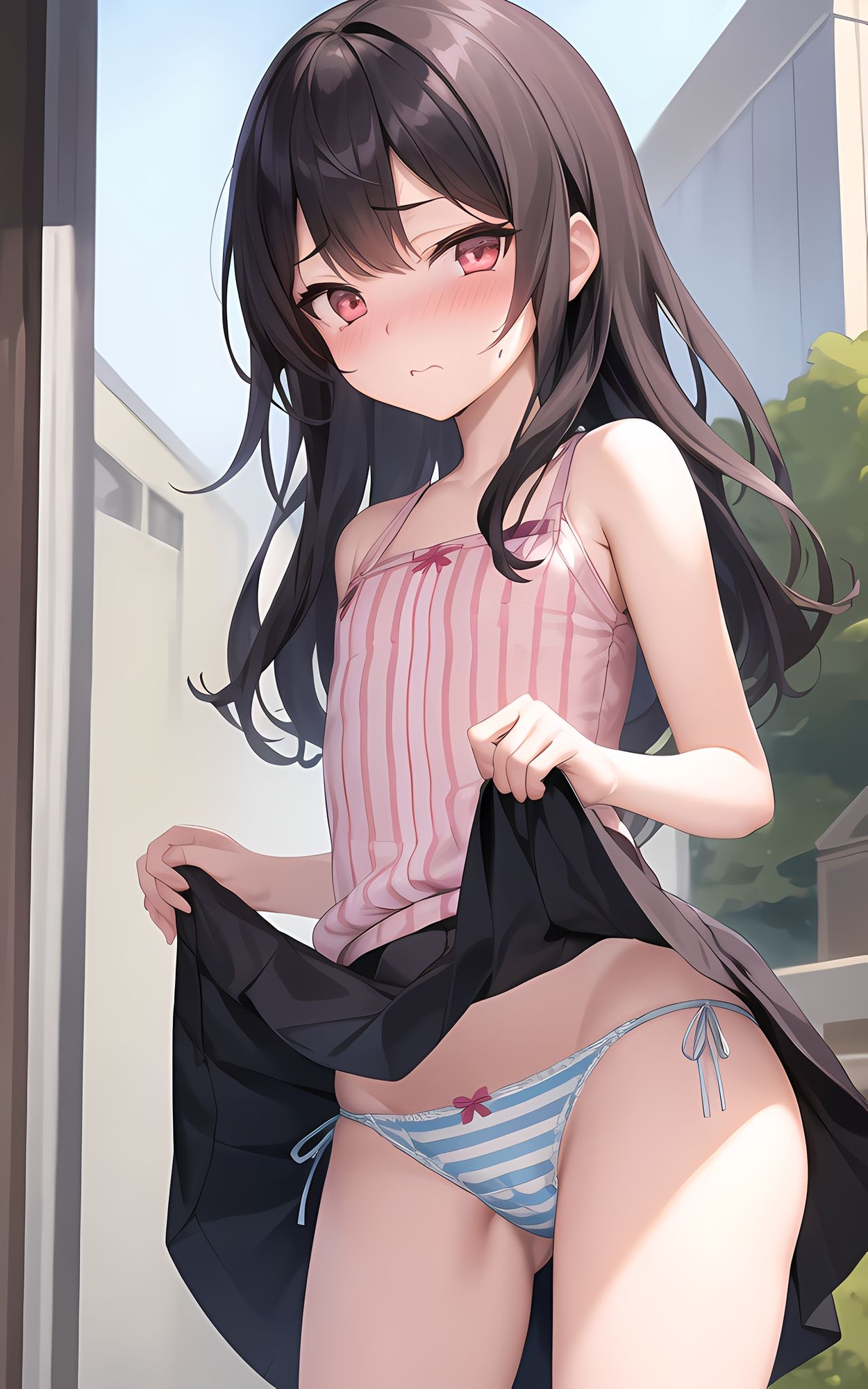 貧乳少女たちがパンティーを見せる [しまぱんVer]